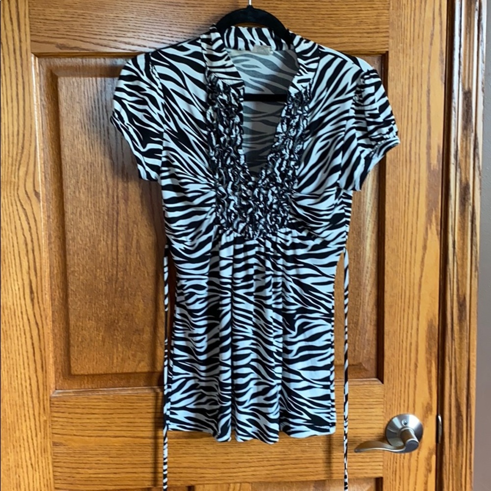 Heart Soul Zebra printed dress shirt